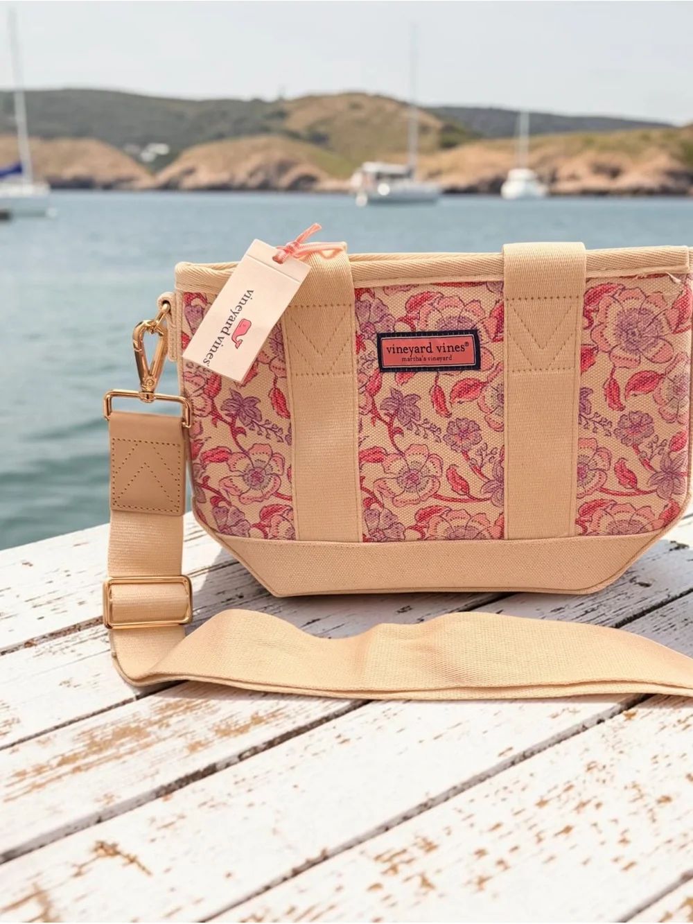 Vineyard Vines Printed Heritage Mini Tote Frangipani Marsh Floral w/Strap (NWT)
